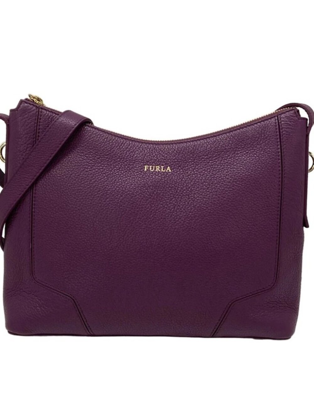 FURLA F6588 Purple Leather Shoulder Bag